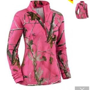 Pink camo pull over jacket